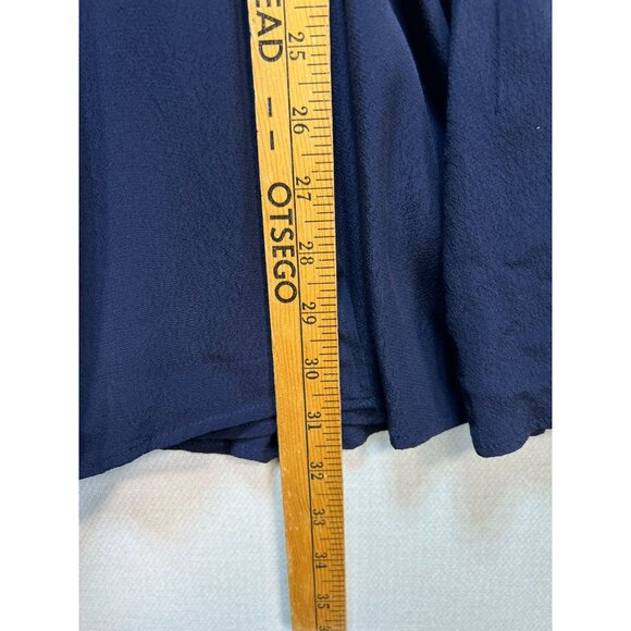 Talbots Womens Preppy Midi Skirt Stretch Size 18 Blue Button Side Zipper Casual - Picture 9 of 12